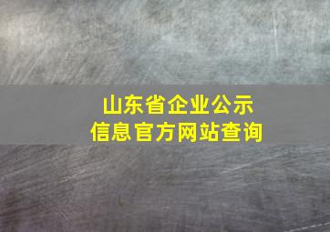 山东省企业公示信息官方网站查询