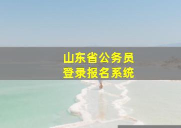 山东省公务员登录报名系统