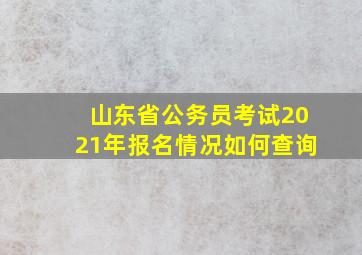 山东省公务员考试2021年报名情况如何查询