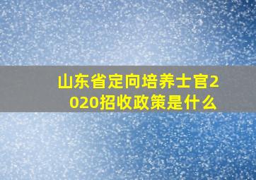 山东省定向培养士官2020招收政策是什么