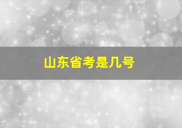 山东省考是几号