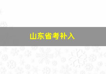 山东省考补入