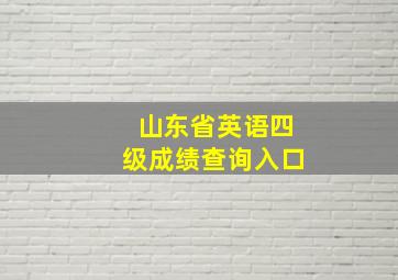 山东省英语四级成绩查询入口