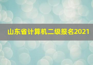 山东省计算机二级报名2021