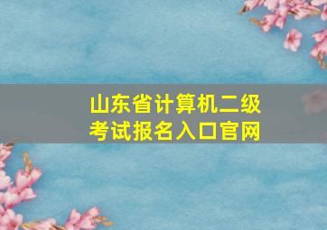 山东省计算机二级考试报名入口官网