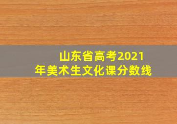 山东省高考2021年美术生文化课分数线