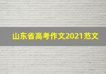 山东省高考作文2021范文