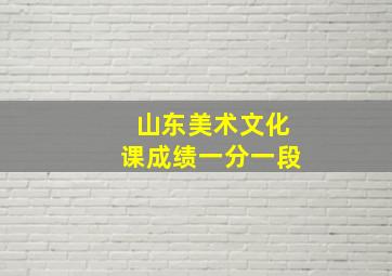 山东美术文化课成绩一分一段