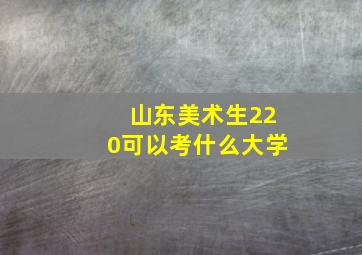 山东美术生220可以考什么大学