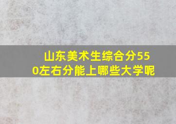 山东美术生综合分550左右分能上哪些大学呢