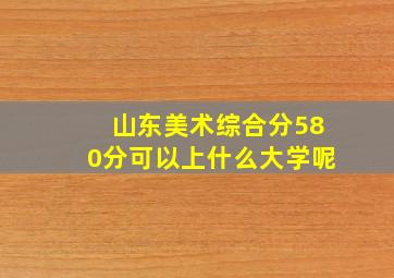 山东美术综合分580分可以上什么大学呢