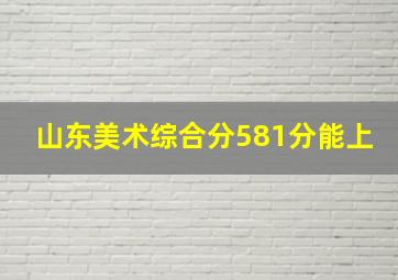 山东美术综合分581分能上