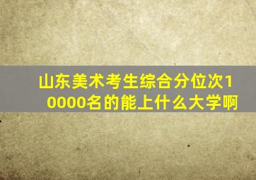 山东美术考生综合分位次10000名的能上什么大学啊