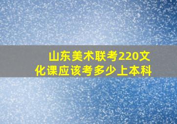 山东美术联考220文化课应该考多少上本科