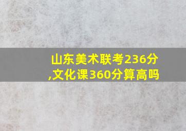 山东美术联考236分,文化课360分算高吗