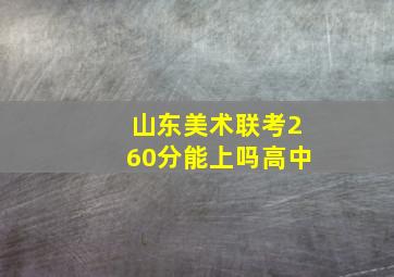 山东美术联考260分能上吗高中