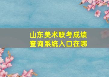 山东美术联考成绩查询系统入口在哪