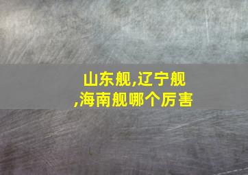 山东舰,辽宁舰,海南舰哪个厉害