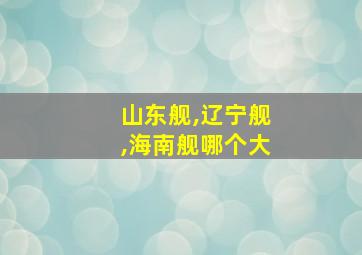 山东舰,辽宁舰,海南舰哪个大