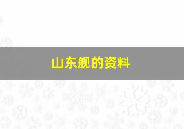 山东舰的资料