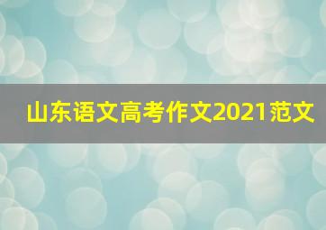 山东语文高考作文2021范文