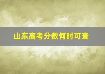 山东高考分数何时可查