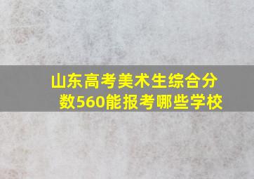 山东高考美术生综合分数560能报考哪些学校