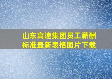 山东高速集团员工薪酬标准最新表格图片下载