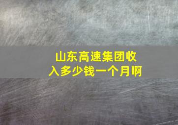 山东高速集团收入多少钱一个月啊