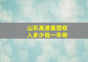 山东高速集团收入多少钱一年啊