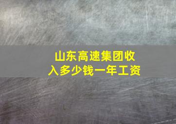 山东高速集团收入多少钱一年工资