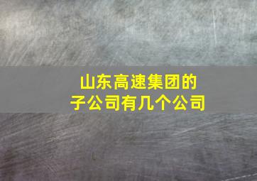 山东高速集团的子公司有几个公司