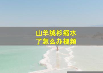 山羊绒衫缩水了怎么办视频