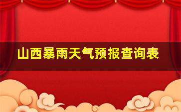 山西暴雨天气预报查询表