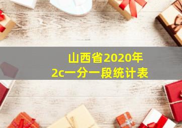 山西省2020年2c一分一段统计表