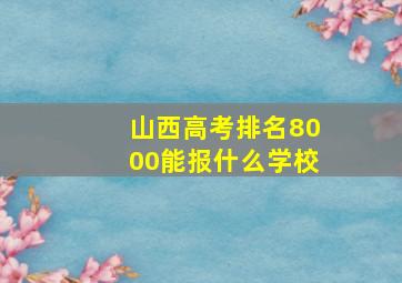 山西高考排名8000能报什么学校