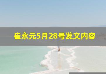 崔永元5月28号发文内容