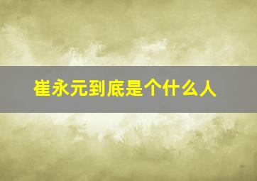 崔永元到底是个什么人