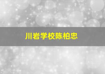 川岩学校陈柏忠