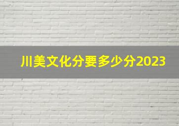 川美文化分要多少分2023