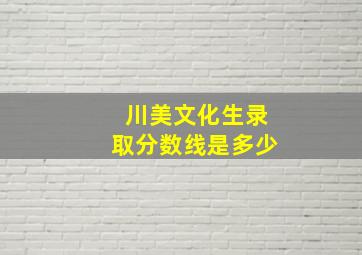 川美文化生录取分数线是多少