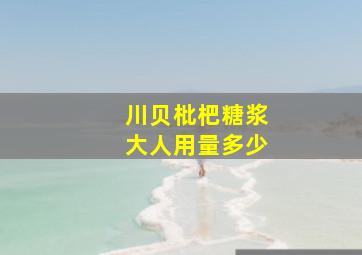 川贝枇杷糖浆大人用量多少