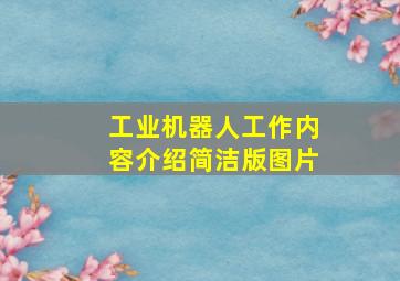 工业机器人工作内容介绍简洁版图片