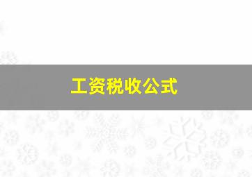 工资税收公式