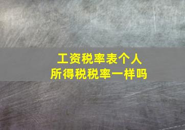 工资税率表个人所得税税率一样吗