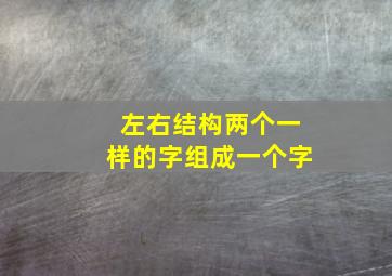 左右结构两个一样的字组成一个字