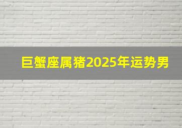 巨蟹座属猪2025年运势男