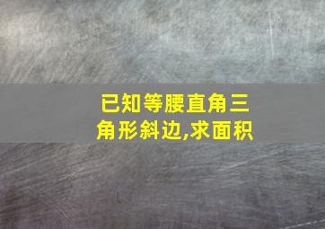 已知等腰直角三角形斜边,求面积