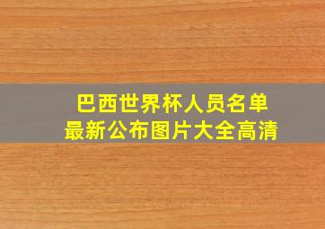 巴西世界杯人员名单最新公布图片大全高清