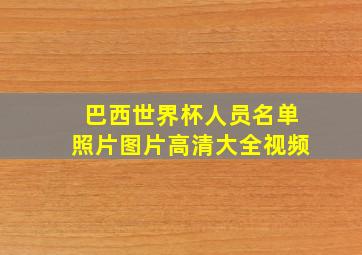 巴西世界杯人员名单照片图片高清大全视频